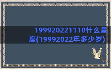 199920221110什么星座(19992022年多少岁)