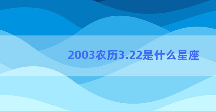 2003农历3.22是什么星座