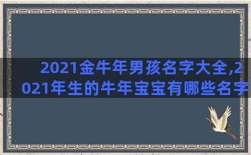 2021金牛年男孩名字大全,2021年生的牛年宝宝有哪些名字好听