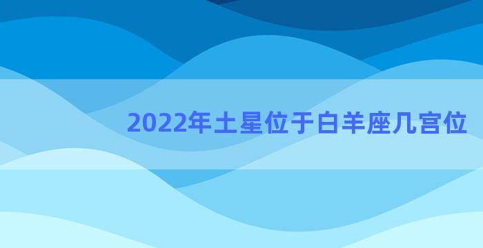 2022年土星位于白羊座几宫位