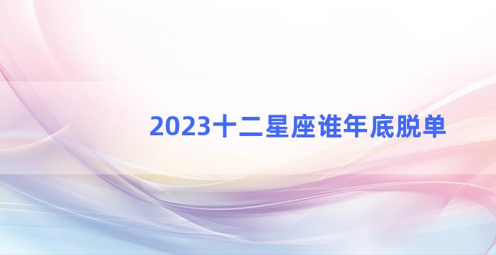 2023十二星座谁年底脱单