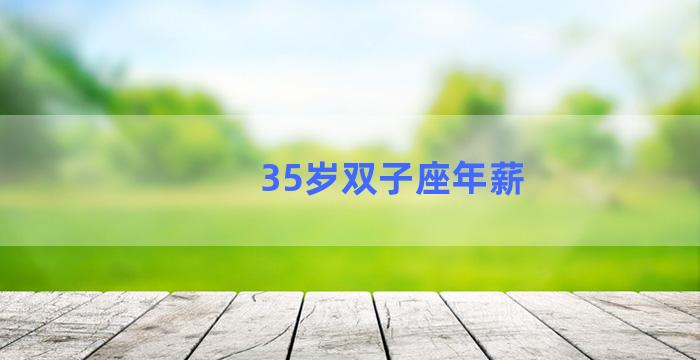 35岁双子座年薪