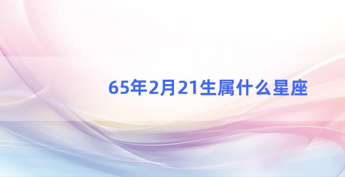 65年2月21生属什么星座