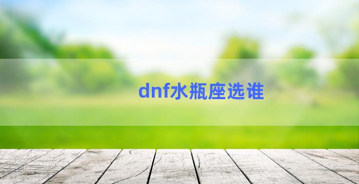 dnf水瓶座选谁