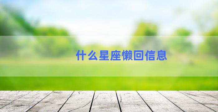 什么星座懒回信息