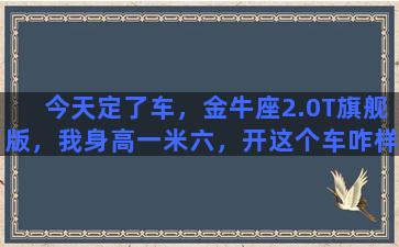 今天定了车，金牛座2.0T旗舰版，我身高一米六，开这个车咋样