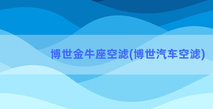 博世金牛座空滤(博世汽车空滤)