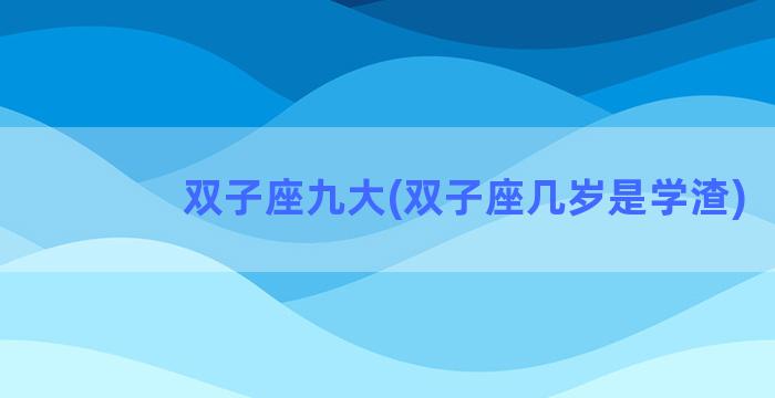 双子座九大(双子座几岁是学渣)