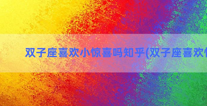 双子座喜欢小惊喜吗知乎(双子座喜欢惊喜吗)