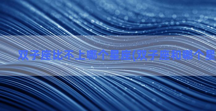 双子座比不上哪个星座(双子座和哪个星座最合适)