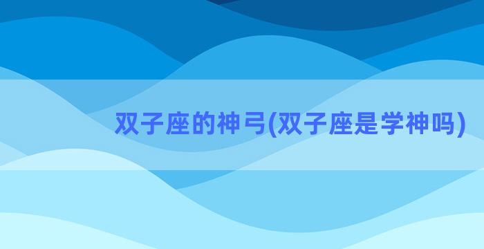 双子座的神弓(双子座是学神吗)