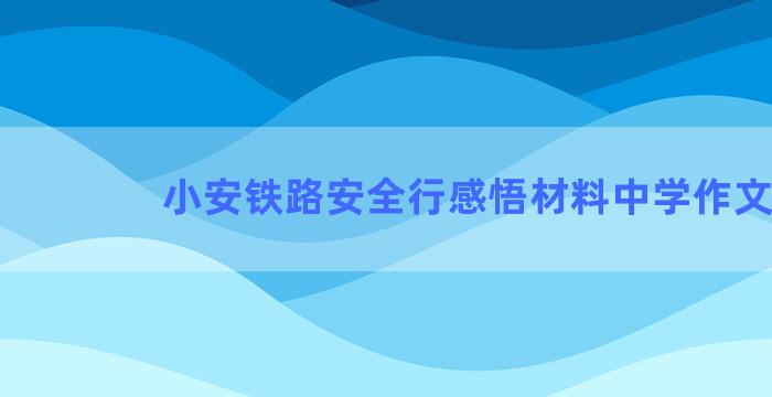 小安铁路安全行感悟材料中学作文