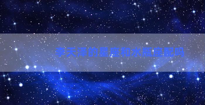 李天泽的星座和水瓶座配吗